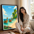 Phuket - Thailand - Travel Poster Vintage Style Wall Art Print