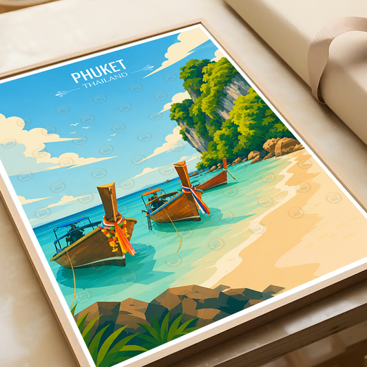 Phuket - Thailand - Travel Poster Vintage Style Wall Art Print - Art Print - Travel Art Poster