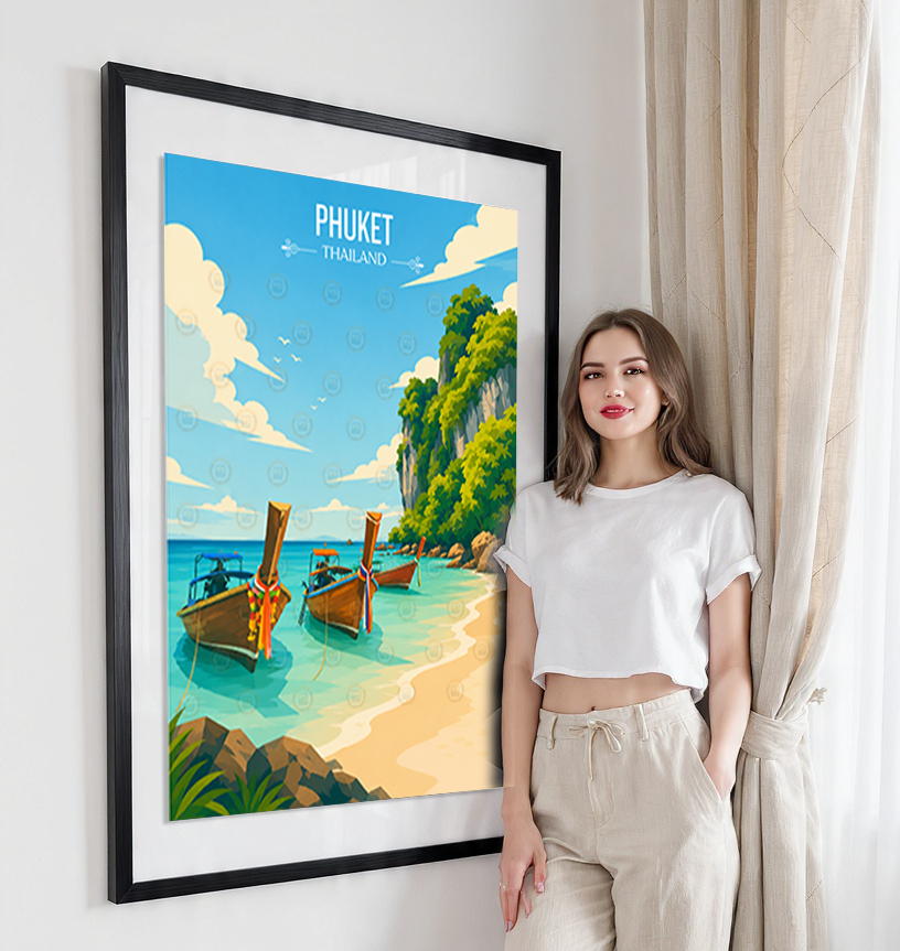 Phuket - Thailand - Travel Poster Vintage Style Wall Art Print