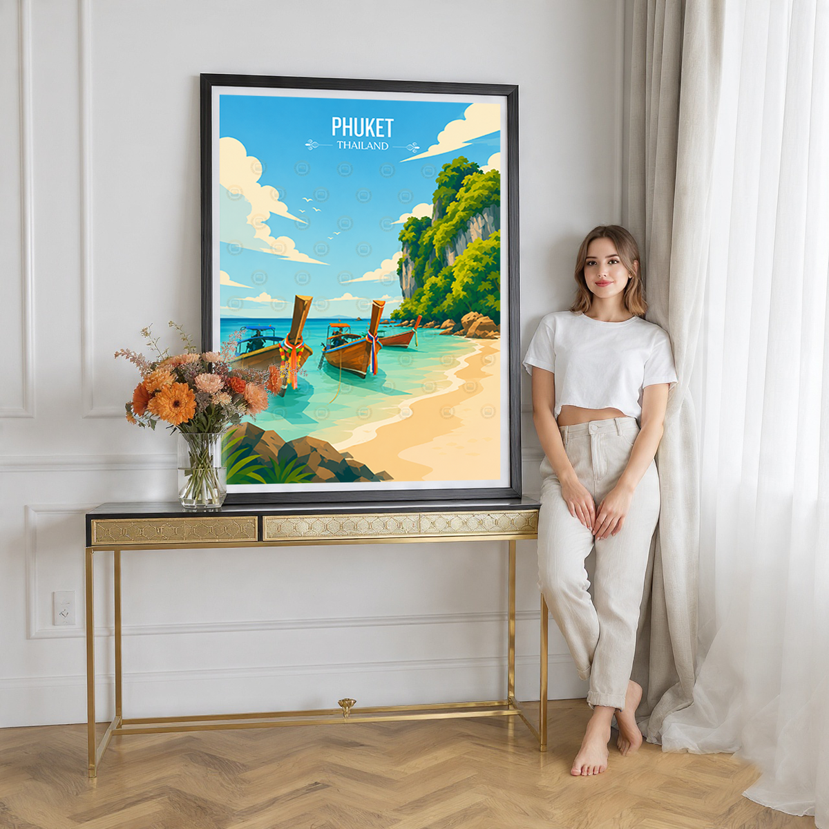 Phuket - Thailand - Travel Poster Vintage Style Wall Art Print