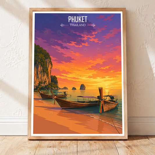 Phuket - Thailand - Travel Poster Vintage Style Wall Art Print - Art Print - Travel Art Poster