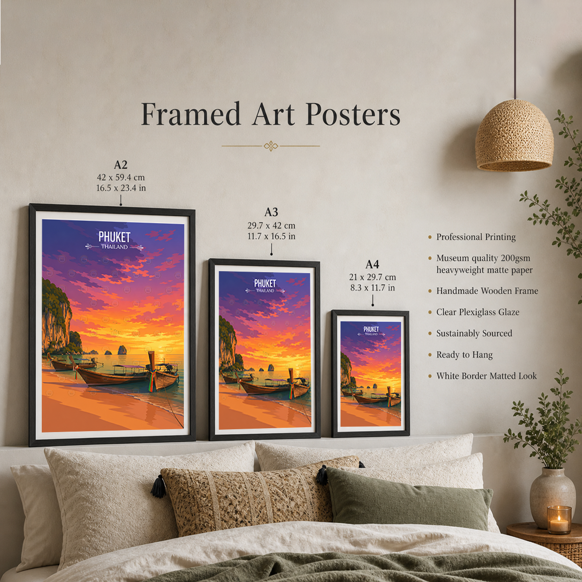 Phuket - Thailand - Travel Poster Vintage Style Wall Art Print