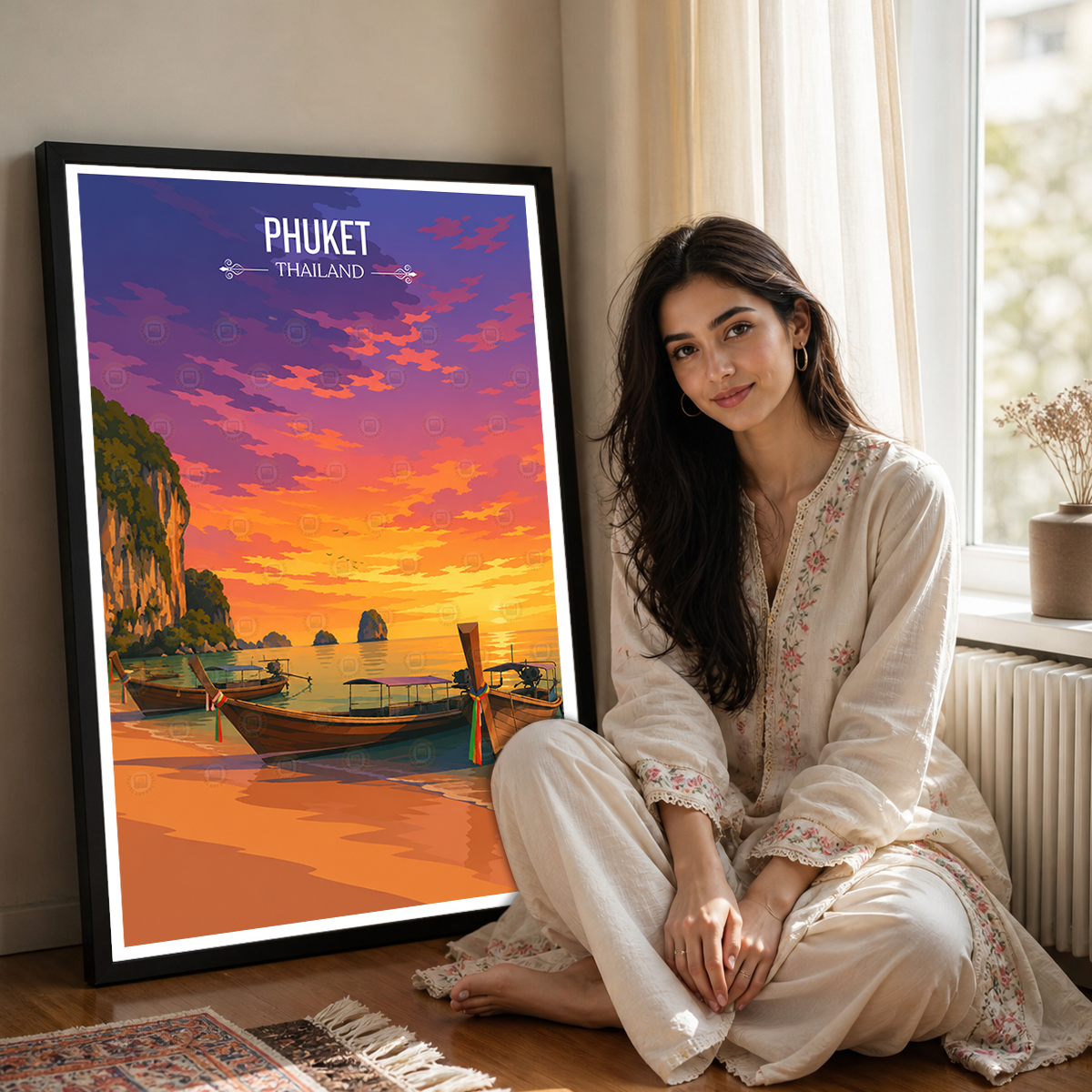 Phuket - Thailand - Travel Poster Vintage Style Wall Art Print