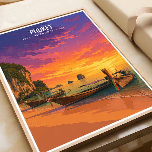 Phuket - Thailand - Travel Poster Vintage Style Wall Art Print - Art Print - Travel Art Poster