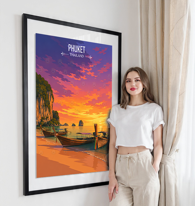 Phuket - Thailand - Travel Poster Vintage Style Wall Art Print