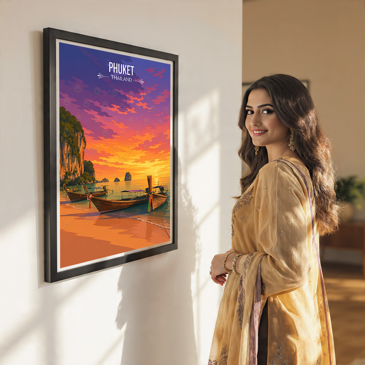 Phuket - Thailand - Travel Poster Vintage Style Wall Art Print