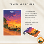 Phuket - Thailand - Travel Poster Vintage Style Wall Art Print