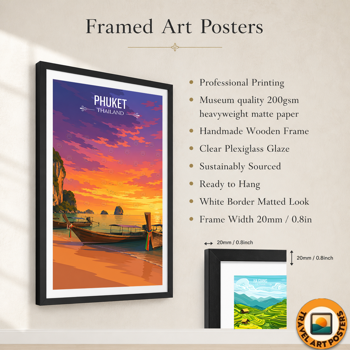 Phuket - Thailand - Travel Poster Vintage Style Wall Art Print