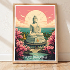 Phuket Big Buddha - Thailand - Travel Poster Vintage Style Wall Art Print