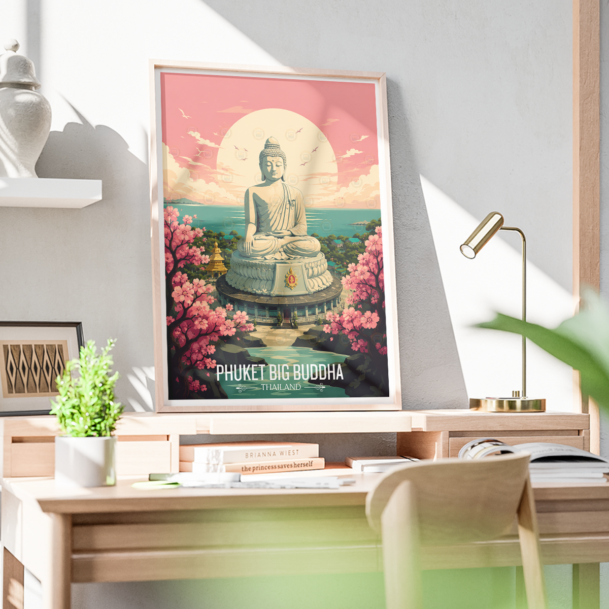 Phuket Big Buddha - Thailand - Travel Poster Vintage Style Wall Art Print