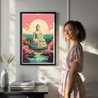 Phuket Big Buddha - Thailand - Travel Poster Vintage Style Wall Art Print
