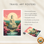 Phuket Big Buddha - Thailand - Travel Poster Vintage Style Wall Art Print