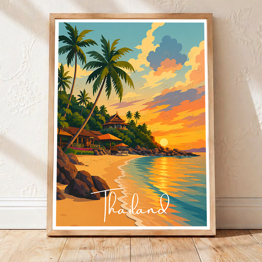 Thailand - Travel Poster Vintage Style Wall Art Print - Art Print - Travel Art Poster