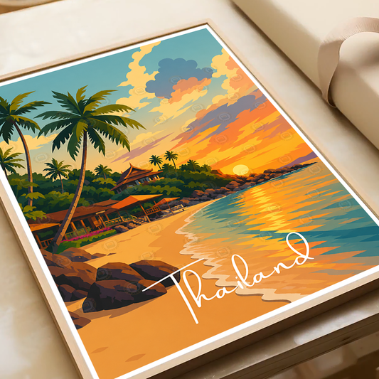 Thailand - Travel Poster Vintage Style Wall Art Print - Art Print - Travel Art Poster