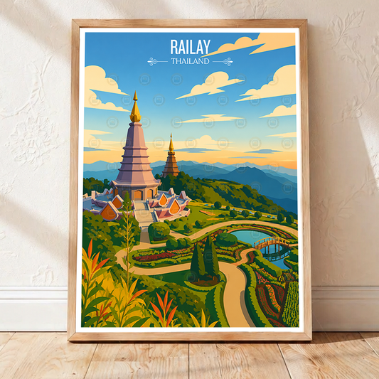 Railay - Thailand - Travel Poster Vintage Style Wall Art Print - Art Print - Travel Art Poster