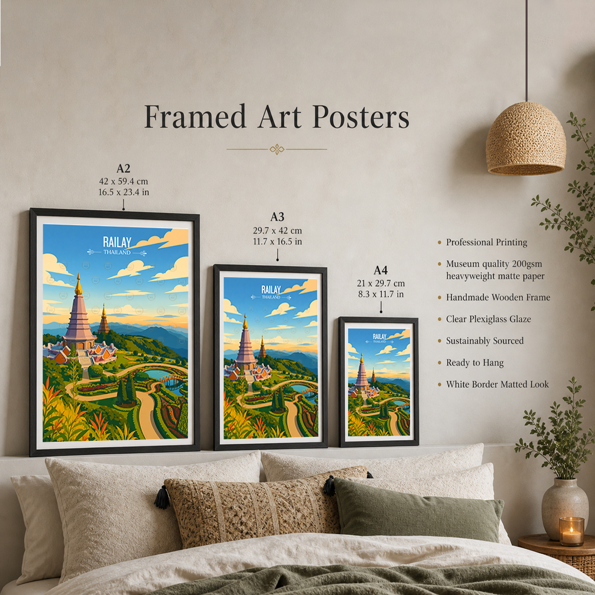 Railay - Thailand - Travel Poster Vintage Style Wall Art Print