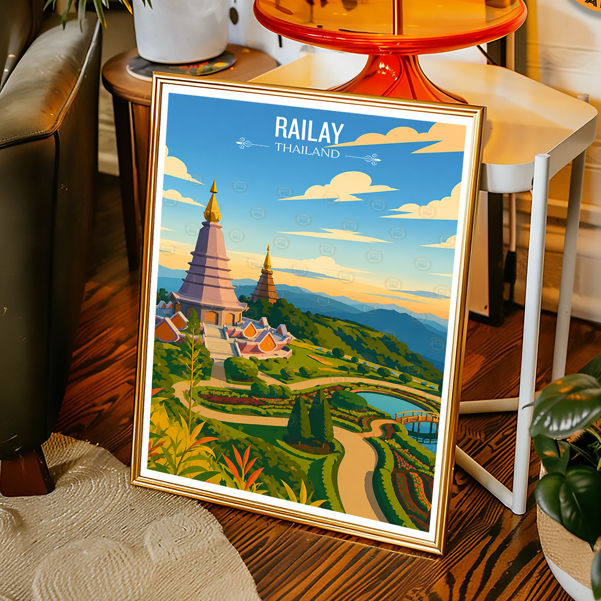 Railay - Thailand - Travel Poster Vintage Style Wall Art Print