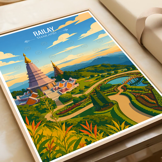 Railay - Thailand - Travel Poster Vintage Style Wall Art Print - Art Print - Travel Art Poster