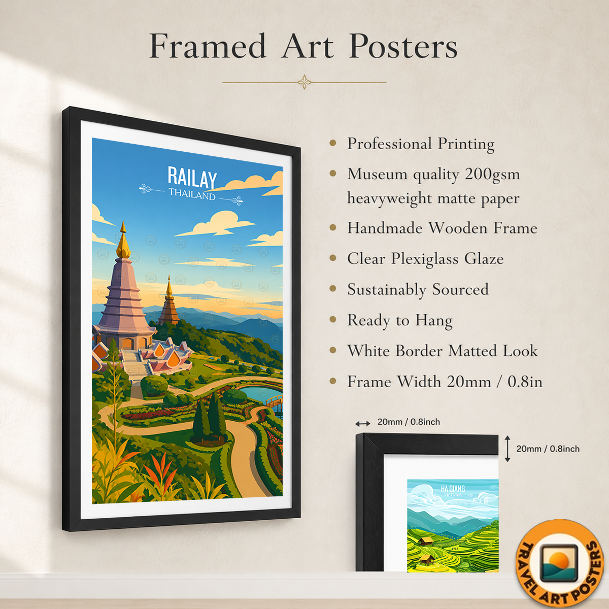 Railay - Thailand - Travel Poster Vintage Style Wall Art Print