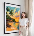 Thailand - Travel Poster Vintage Style Wall Art Print