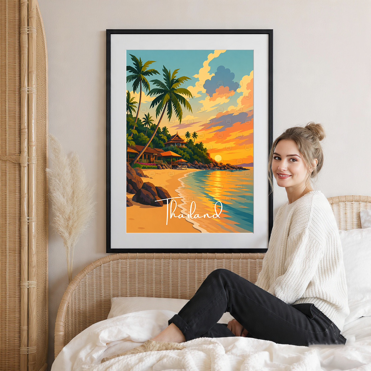 Thailand - Travel Poster Vintage Style Wall Art Print