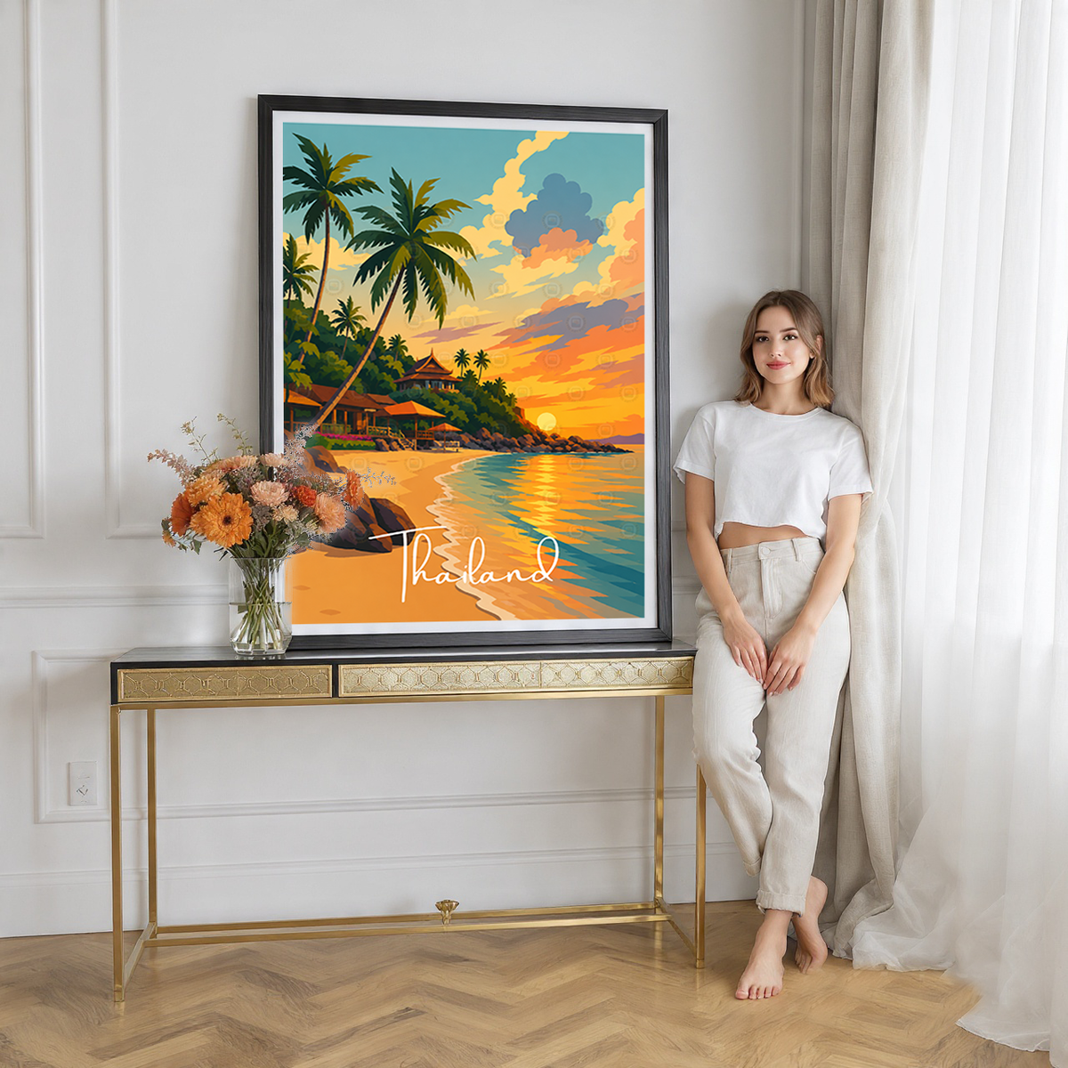 Thailand - Travel Poster Vintage Style Wall Art Print