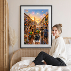 Songkran - Thailand - Travel Poster Vintage Style Wall Art Print