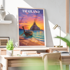 Thailand - Travel Poster Vintage Style Wall Art Print