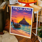 Thailand - Travel Poster Vintage Style Wall Art Print