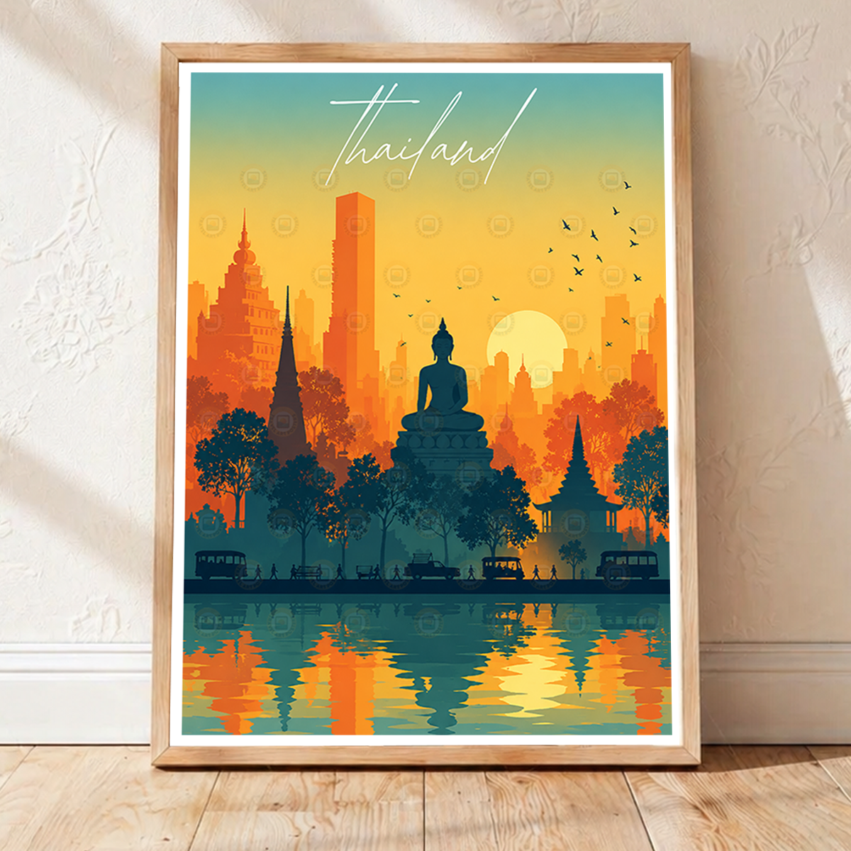 Thailand - Travel Poster Vintage Style Wall Art Print