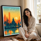 Thailand - Travel Poster Vintage Style Wall Art Print