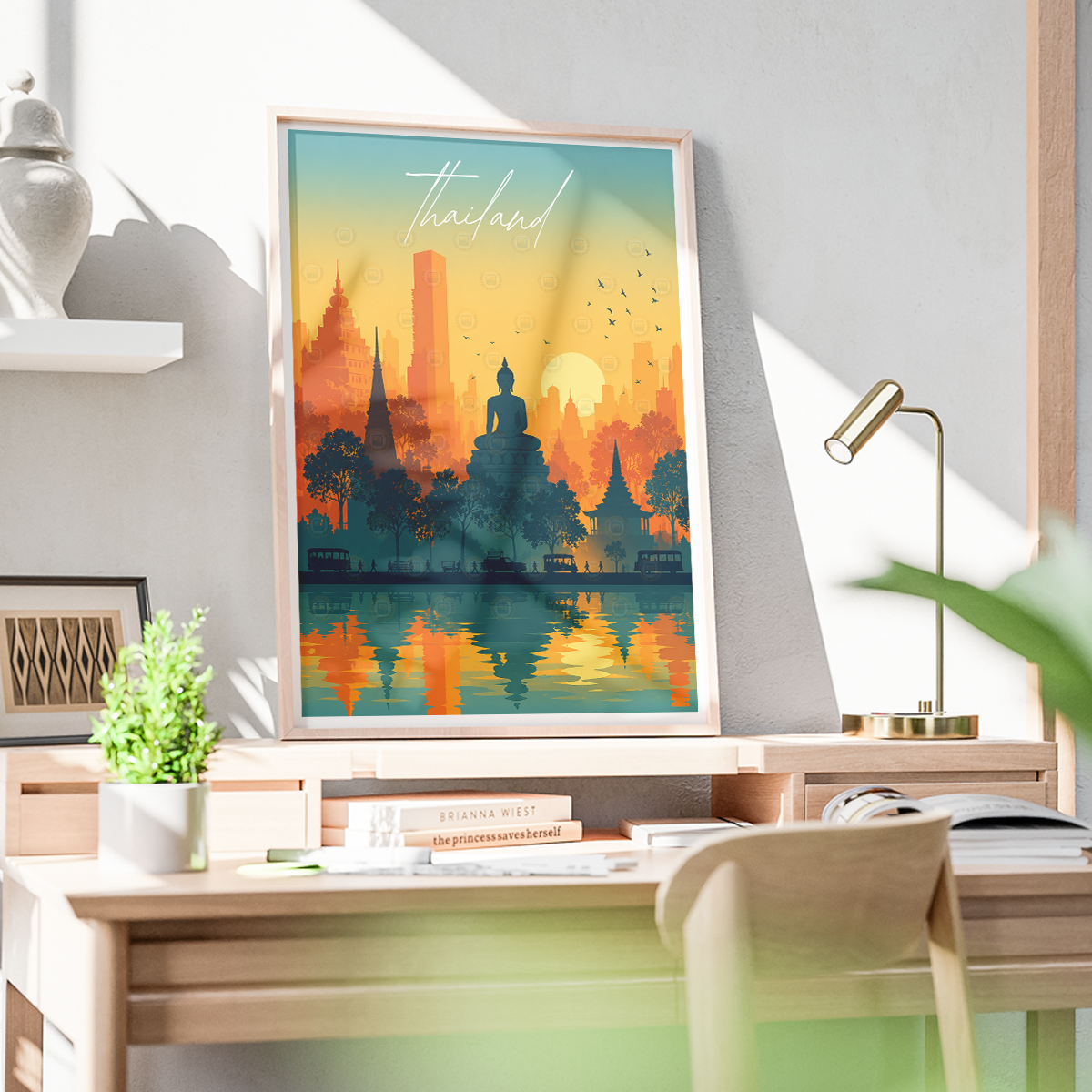 Thailand - Travel Poster Vintage Style Wall Art Print