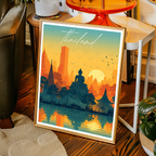 Thailand - Travel Poster Vintage Style Wall Art Print