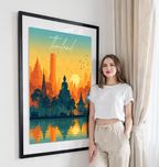 Thailand - Travel Poster Vintage Style Wall Art Print