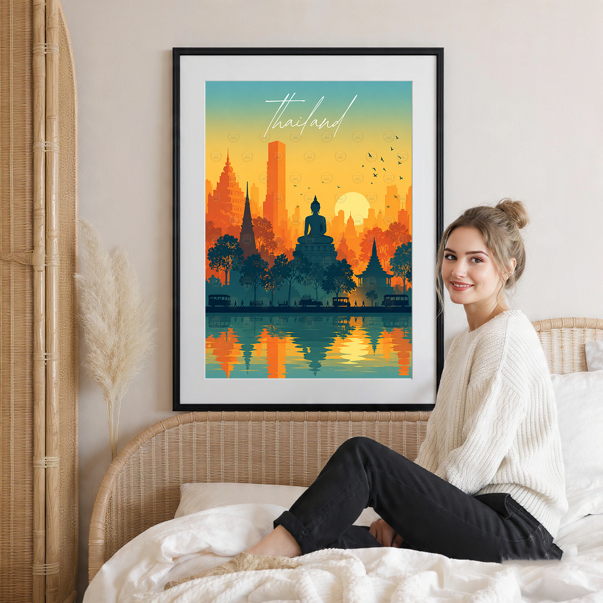 Thailand - Travel Poster Vintage Style Wall Art Print