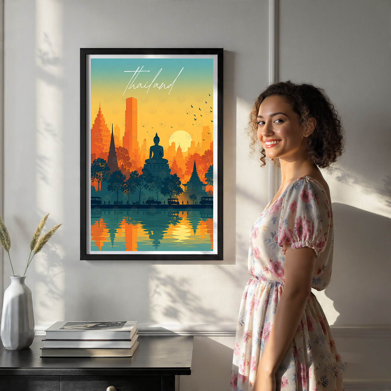 Thailand - Travel Poster Vintage Style Wall Art Print