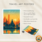 Thailand - Travel Poster Vintage Style Wall Art Print