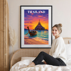 Thailand - Travel Poster Vintage Style Wall Art Print