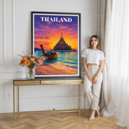 Thailand - Travel Poster Vintage Style Wall Art Print