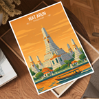 Wat Arun - Thailand - Travel Poster Vintage Style Wall Art Print