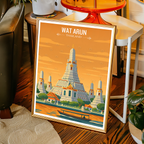 Wat Arun - Thailand - Travel Poster Vintage Style Wall Art Print