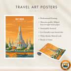 Wat Arun - Thailand - Travel Poster Vintage Style Wall Art Print