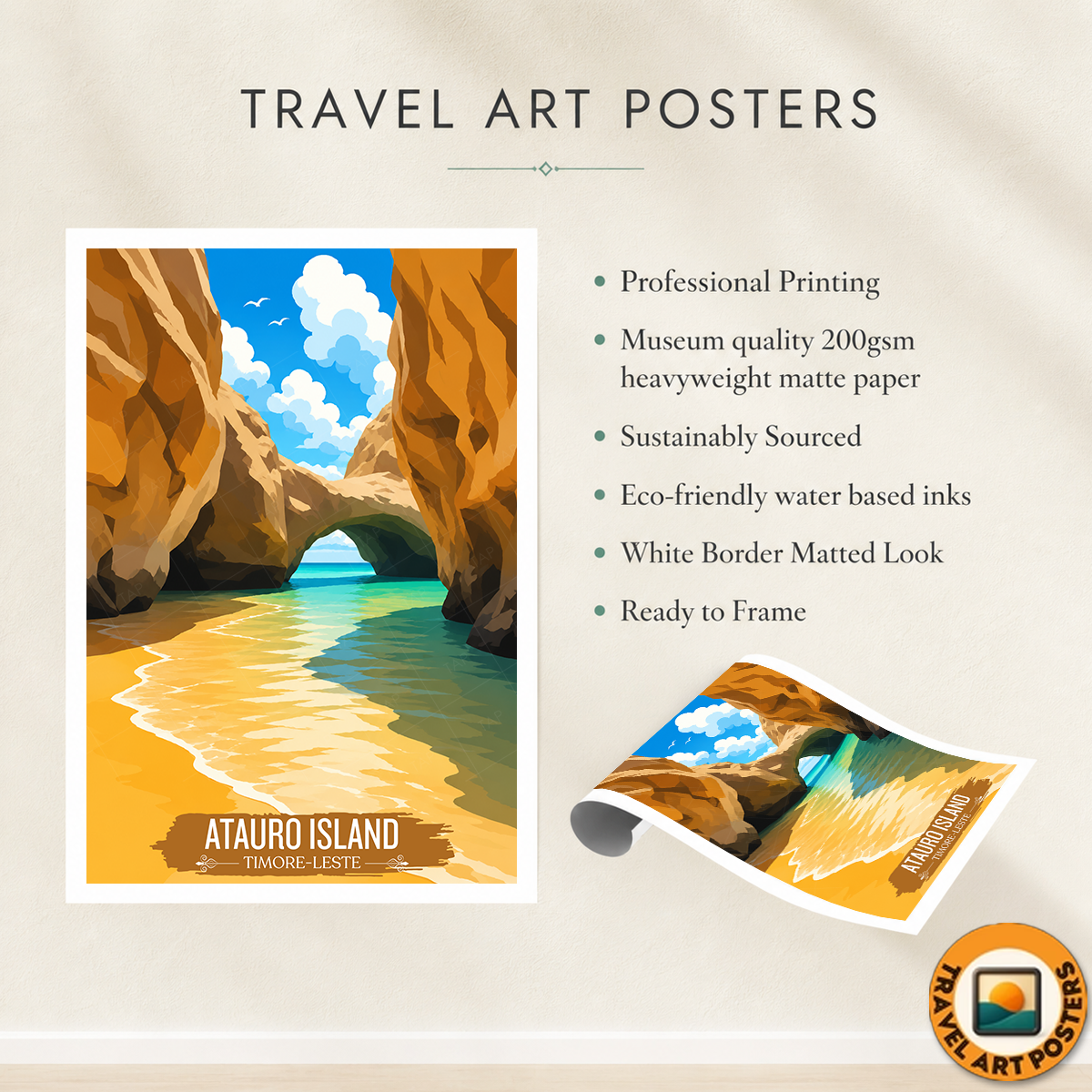 Atauro Island - Timor-Leste - Travel Poster Vintage Style Wall Art Print