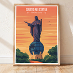 Cristo Rei Statue - Timor-Leste - Travel Poster Vintage Style Wall Art Print