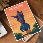 Cristo Rei Statue - Timor-Leste - Travel Poster Vintage Style Wall Art Print
