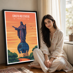 Cristo Rei Statue - Timor-Leste - Travel Poster Vintage Style Wall Art Print