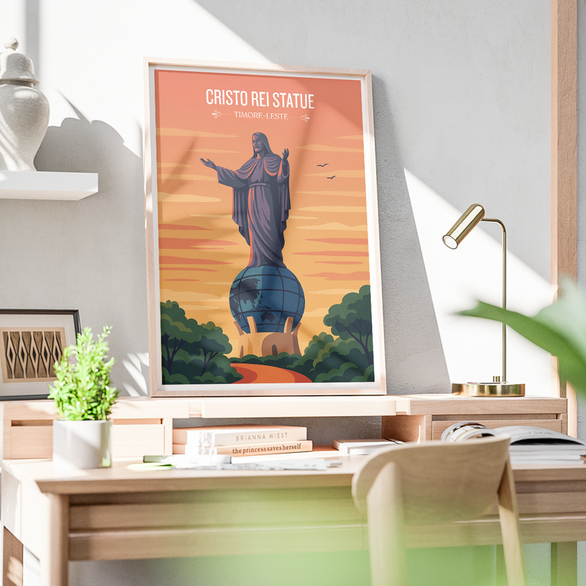 Cristo Rei Statue - Timor-Leste - Travel Poster Vintage Style Wall Art Print