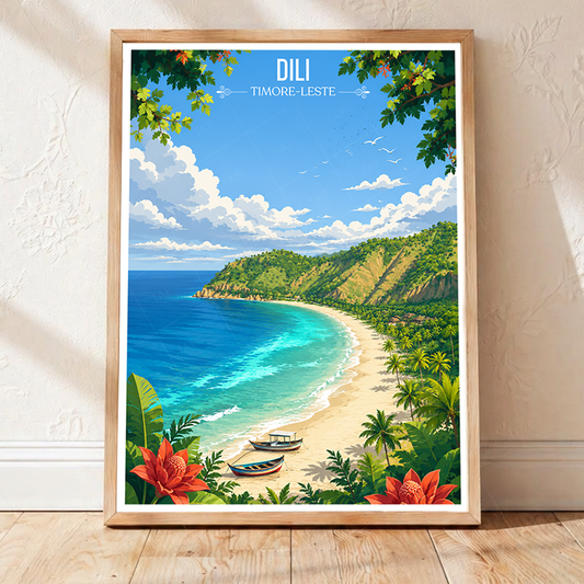Dili - Timor-Leste - Travel Poster Vintage Style Wall Art Print - Art Print - Travel Art Poster