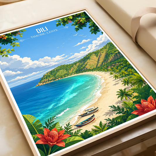 Dili - Timor-Leste - Travel Poster Vintage Style Wall Art Print - Art Print - Travel Art Poster