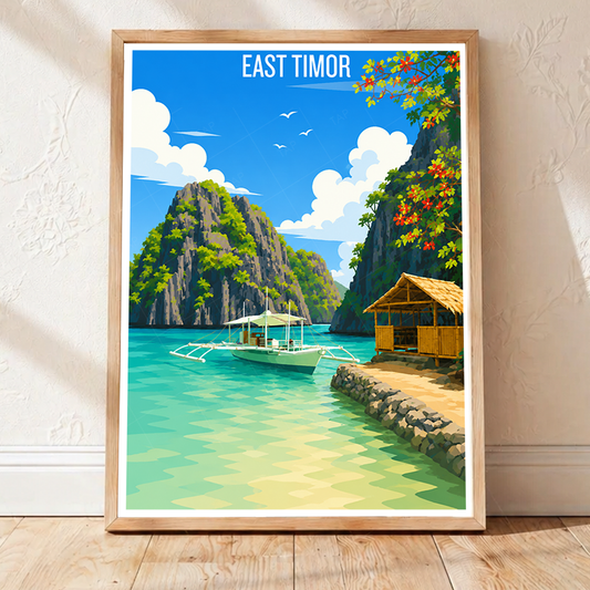 East Timor - Timor-Leste - Travel Poster Vintage Style Wall Art Print - Art Print - Travel Art Poster